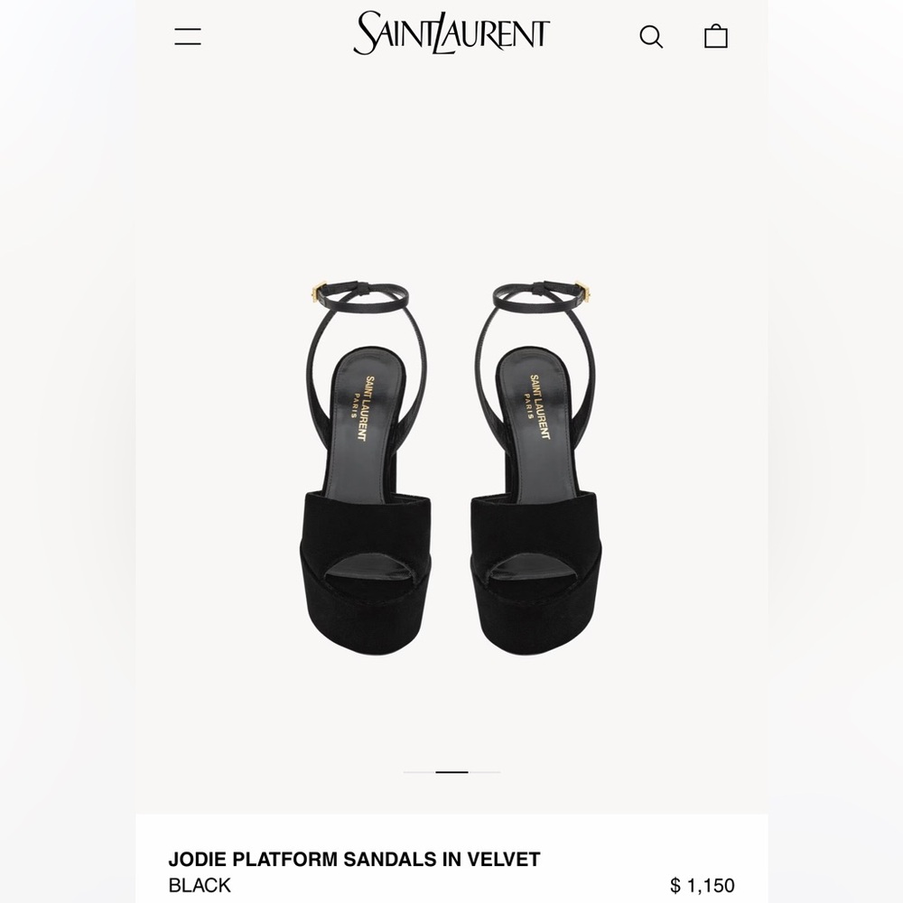 SAINT LAURENT JODIE PLATFORM SANDALS IN VELVET
BLACK